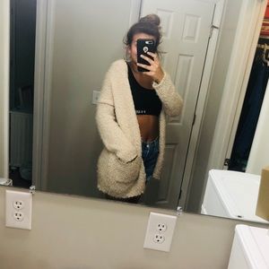 Super cozy oversized popcorn cardigan